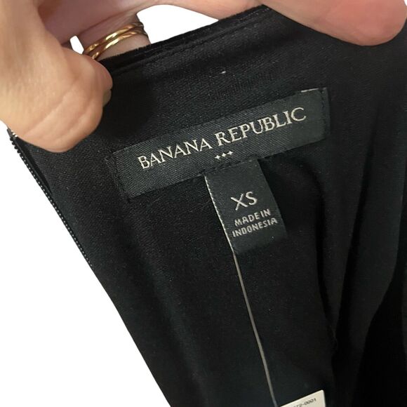 Banana Republic Velvet Jumpsuit Black Wide Leg Party Holiday Classic Ruched - Picture 7 of 10